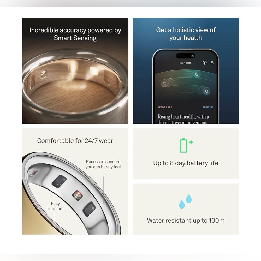 Oura Ring Gen4 Smart Ring - Gold - Picture 3 of 6